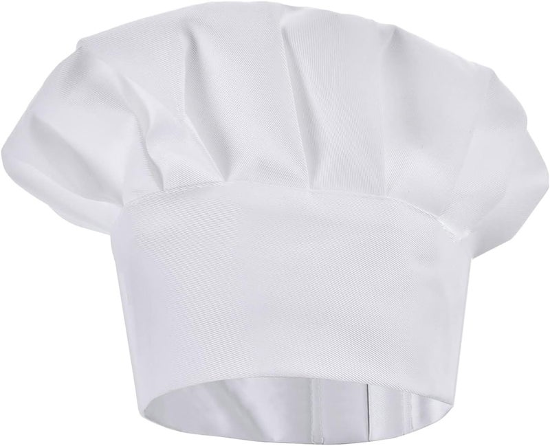 ESHATO Kids Chef Hat, Poly-Cotton Cooking Cap for Toddler, Preschooler White - Image 1